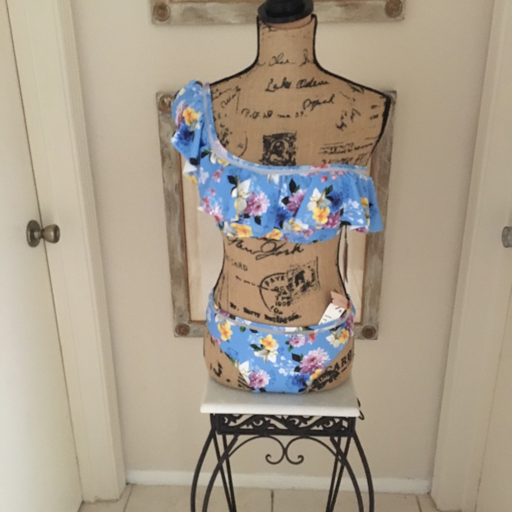 Two Pc Swimsuit Palm Tree Design